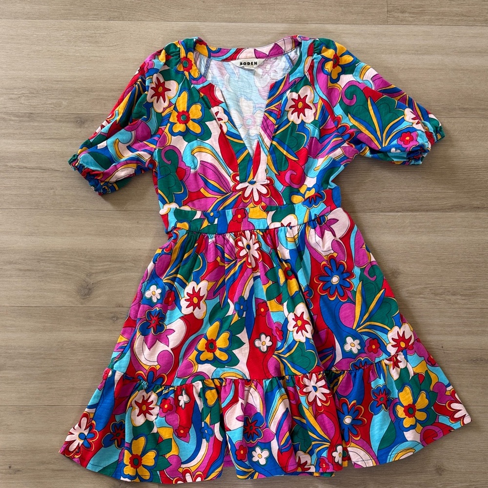 Boden Multicolor Floral Mini Dress